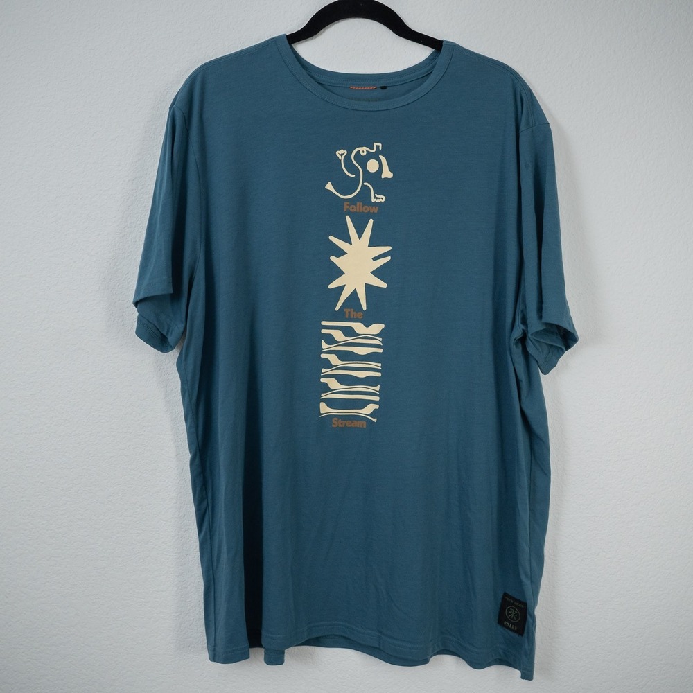 Roark Mathis Tee T-Shirt Men Size‎ XXL Blue Run Amok Core